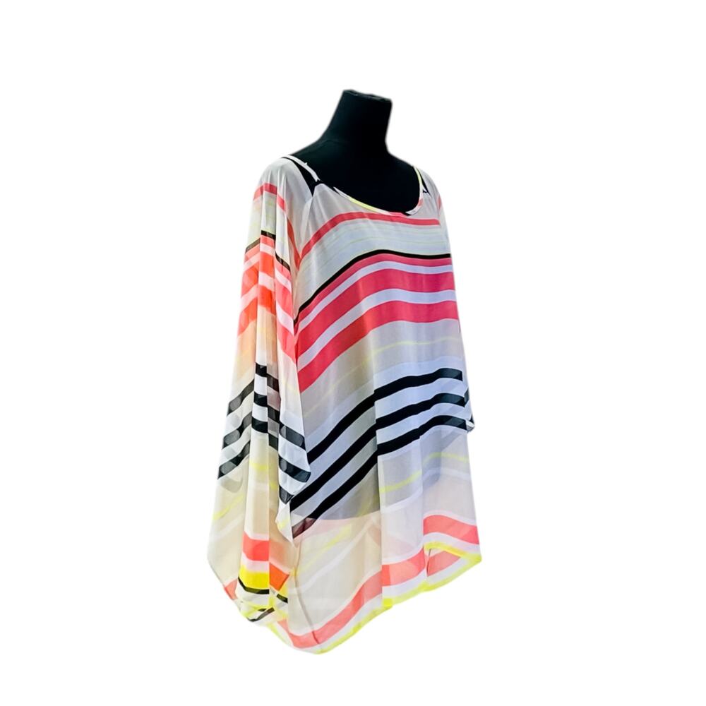 Calvin Klein Plus Size Multicolor Striped Swim Kaftan Cover-Up 3X - Picture 5 of 10